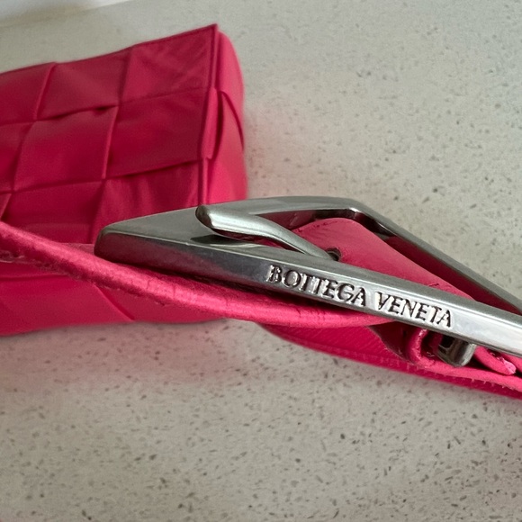 Bottega Veneta Cassette Intrecciato Leather Crossbody Bag Barbie Pink Hot Pink - Picture 6 of 12